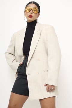 Blazer Poliester e linho classico vintage - Capichó Brechó