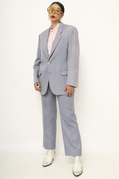 Conjunto Calça + Blazer azul vintage - Capichó Brechó