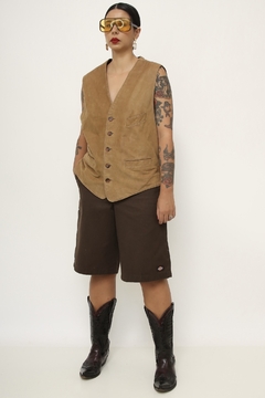 Colete couro marrom forrado BROOKSFIELD