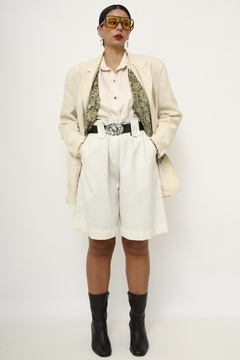 Blazer creme linho ombreira classico - comprar online