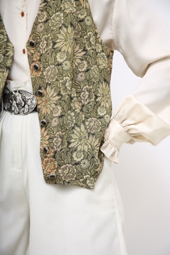 Colete tapeçaria flores verde - comprar online