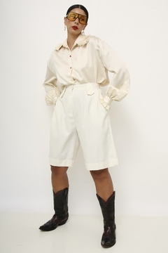 Bermuda creme cintura alta vintage
