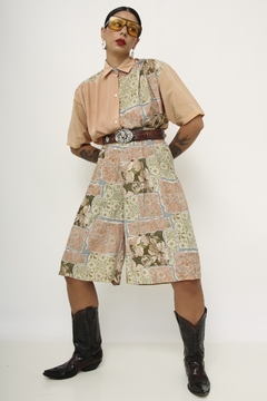Conjunto Camisa + Bermuda pessego estampa