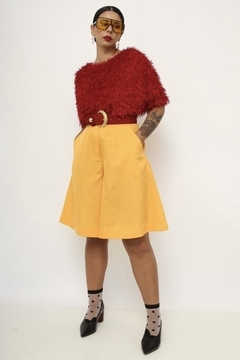 Bermudão amarelo amplo vintage na internet