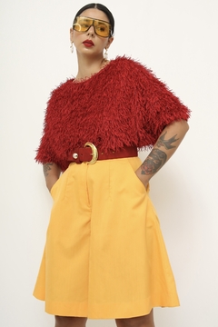 Bermudão amarelo amplo vintage - comprar online