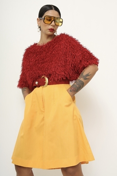 Bermudão amarelo amplo vintage - comprar online