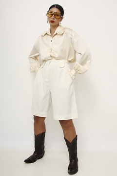 Bermuda creme cintura alta vintage