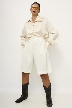 Bermuda creme cintura alta vintage - loja online