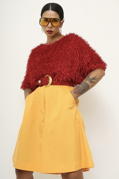 Bermudão amarelo amplo vintage - Capichó Brechó
