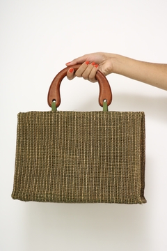 BOLSA RUSTICA ALÇA MADEIRA