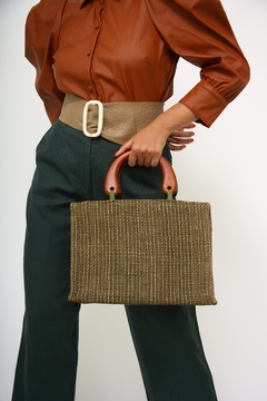 Calça cintura alta verde vintage - Capichó Brechó