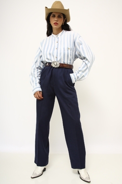 Camisa listras vintage algodão - Capichó Brechó