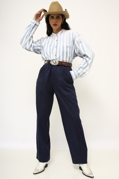 Camisa listras vintage algodão