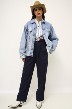 Jaqueta jeans forro estampada - Capichó Brechó