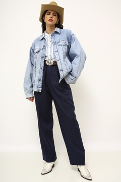 Jaqueta jeans forro estampada - Capichó Brechó