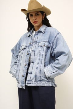 Jaqueta jeans forro estampada