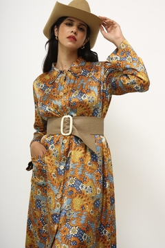 Vestido estampado 70´s vintage longo