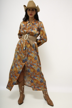 Imagem do Vestido estampado 70´s vintage longo