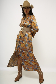 Vestido estampado 70´s vintage longo na internet