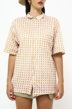 Camisa xadrez bege vintage na internet