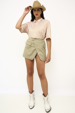 Camisa xadrez bege vintage - comprar online