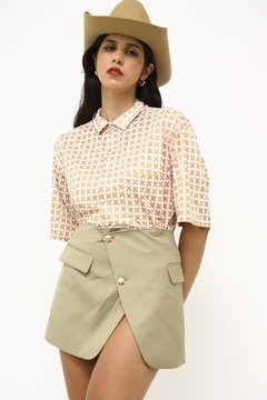 Camisa xadrez bege vintage - loja online