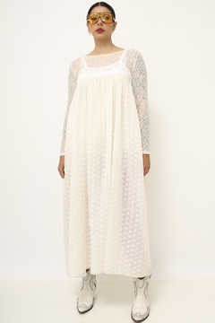 Vestido renda amplo estilo penhoar - Capichó Brechó