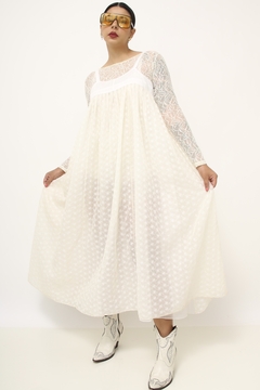 Vestido renda amplo estilo penhoar - comprar online