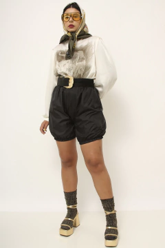 Shorts balone preto culote vintage - comprar online