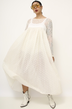 Vestido renda amplo estilo penhoar - loja online