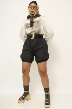 Shorts balone preto culote vintage