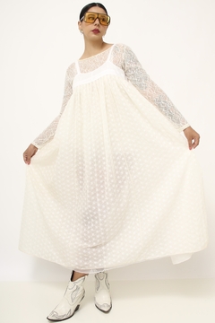 Vestido renda amplo estilo penhoar
