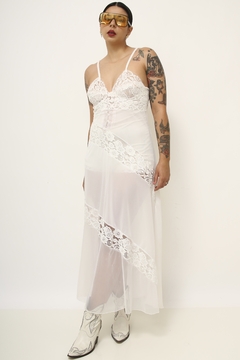 Camisola branca renda midi vintage - loja online
