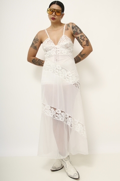 Camisola branca renda midi vintage na internet