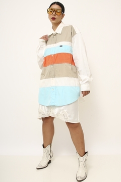 Camisa tricolor ampla XGG vintage - comprar online