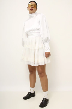 SAIA RODADA BRANCA RENDA ACETINADA - comprar online