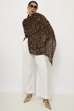 Lenço de onça plissado vintage longo - comprar online