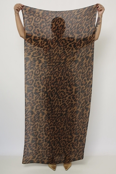 Lenço de onça plissado vintage longo - comprar online