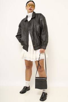 Jaqueta couro bomber vintage na internet