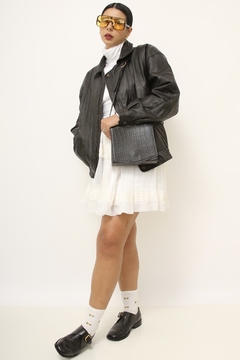 Jaqueta couro bomber vintage - comprar online