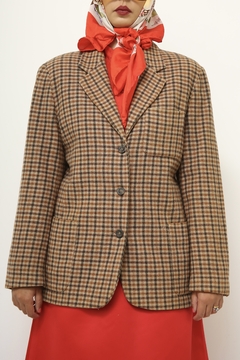 Blazer caramelo xadrez ALBA FORNARI - comprar online