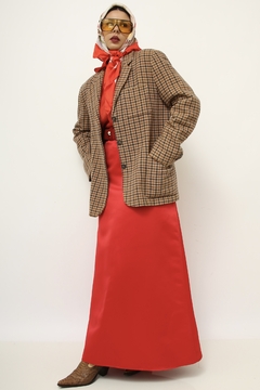 Blazer caramelo xadrez ALBA FORNARI - loja online