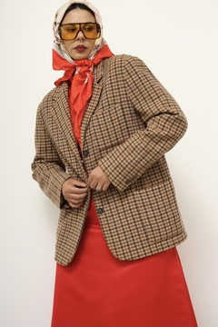 Blazer caramelo xadrez ALBA FORNARI - Capichó Brechó