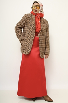 Blazer caramelo xadrez ALBA FORNARI