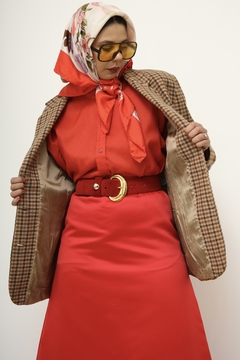 Blazer caramelo xadrez ALBA FORNARI - comprar online