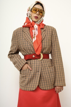 Blazer caramelo xadrez ALBA FORNARI