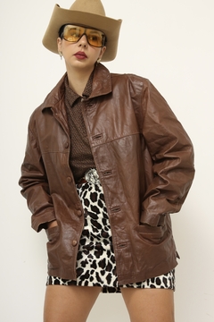 Blazer couro marrom forrado couro na internet