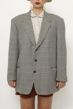 Imagem do Blazer xadrez HARRIS azul bege maxi