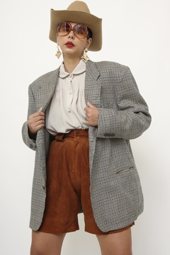 Blazer xadrez HARRIS azul bege maxi - loja online