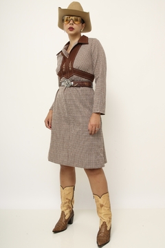 Vestido western marrom cowboy vintage - comprar online